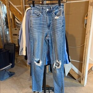 American Eagle Outfitters Ripped Blue Skinny Jeans